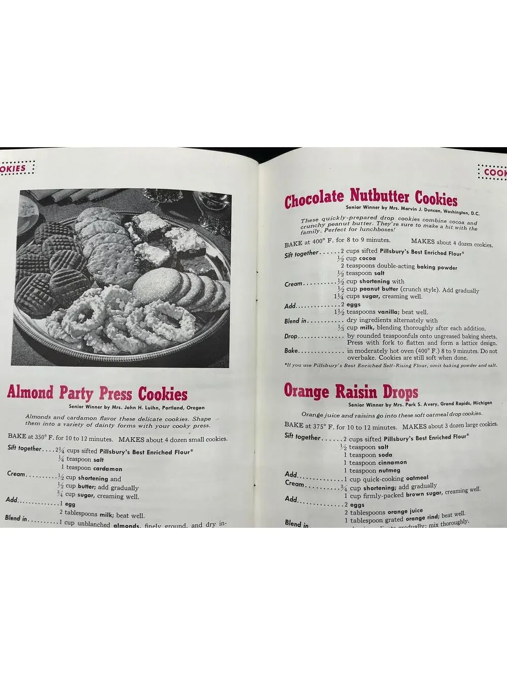 Vintage 1952 Pillsbury Cookbook: 3rd Grand National, 100 Prize Recipes